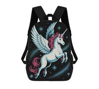 sinyumoney Winged Unicorn in Starry Night Sac À Dos Imprimé En 3D, Sac D'école Décontracté Et Tendance Pour Enfants, Sac D'école Pour Garçons, Collégiens 17inch