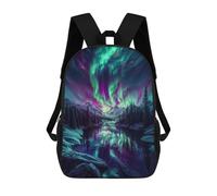 sinyumoney Winter Aurora Borealis Sac À Dos Enfant, Cartable Imprimé En 3D Pour Garçons Et Adolescents 17inch