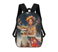 sinyumoney Winter Deer Fantasy Artwork 17inch Sac À Dos Scolaire Imprimé En 3D Pour Enfants, Style Décontracté Et Tendance, Idéal Pour Les Voyages Et Les Études.