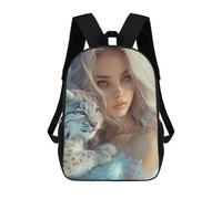 sinyumoney Winter Fantasy with Lynx Sac À Dos Imprimé En 3D, Sac D'école Décontracté Et Tendance Pour Enfants, Sac D'école Pour Garçons, Collégiens 17inch