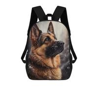 sinyumoney Winter German Shepherd Portrait Sac À Dos Enfant, Cartable, Sac D'école, Motif Dessin Animé 3D, Sac Pour Ordinateur Portable, Pour Garçons Et Filles 17inch
