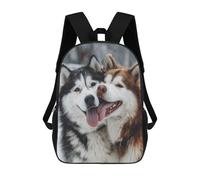 sinyumoney Winter Huskies in Love Sacs À Dos 17 Pouces Pour Enfants, Sacs D'école Imprimés En 3D Pour Élèves Du Primaire Et Du Collège, Garçons Et Filles