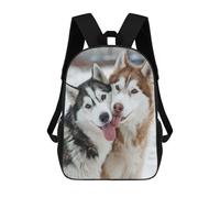 sinyumoney Winter Huskies in Snow Sac À Dos Enfant, Cartable, Sacs À Dos Scolaires Imprimés En 3D Pour Élèves Du Primaire Et Du Collège, Cadeau D'anniversaire Pour Adolescents 17inch