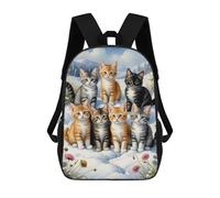 sinyumoney Winter Kitten Gathering Sac À Dos Scolaire, Secondaire, Université, Voyage, Campus, Activités De Plein Air, Sports 17inch
