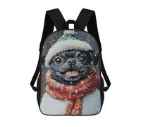 sinyumoney Winter Pug in Hat 17inch Sacs À Dos Scolaires Imprimés En 3D - Sacs À Dos Tendance Pour Garçons Du Primaire Et Du Collège
