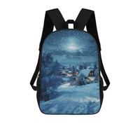 sinyumoney Winter Snowfall Village Sac À Dos, Cartable Imprimé En 3D, Sac À Goûter, Sac À Dos De Voyage, Sac À Dos Entre Amis, Sac À Dos Scolaire Pour Filles Et Garçons 17inch