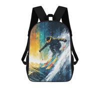sinyumoney Winter Sports Adventure-3 17inch Sacs À Dos Scolaires Imprimés En 3D - Sacs À Dos Tendance Pour Garçons Du Primaire Et Du Collège