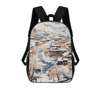 sinyumoney Winter Village Scene Sac À Dos Pour Garçons Et Adolescents, Sacs À Dos Pour Filles, Sacs À Dos Pour Tout-petits, Sacs À Livres Pour L'école Primaire Et Le Collège 17inch