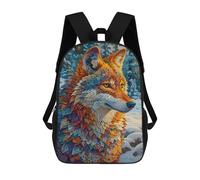 sinyumoney Winter Wolf Art Print Sacs À Dos, Sac À Dos Enfant, Sac D'école, Sac À Dos De Voyage Imprimé En 3D, Accessoire De Mode, Sac À Dos Imperméable Pour Enfants 17inch