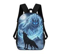 sinyumoney Winter Wolves And Moonlit Majesty Sac À Dos Scolaire, Sac À Dos Pour Garçons Et Adolescents, Cadeau, Sac À Dos Imprimé En 3D, Sac À Dos Scolaire, Sac À Livres 17inch