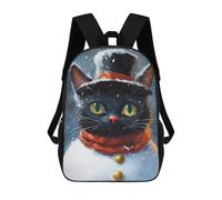 sinyumoney Winter Wonderland Cat Sacs À Dos Scolaires Pour Garçons Et Filles, Sacs À Dos Décontractés Pour Le Sport, Sacs À Dos De Grande Capacité Pour L'école Primaire 17inch