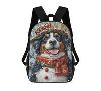 sinyumoney Winter Wonderland Dog-2 Sacs À Dos Pour Enfants, Cartables 3D Personnalisés Pour Garçons Et Filles, Grands Sacs À Dos Scolaires Décontractés 17inch