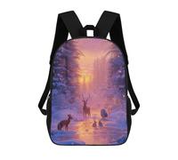 sinyumoney Winter Wonderland Sacs À Dos Imprimés En 3D Pour Enfants, Sacs D'école Tendance Pour Garçons, Sacs De Voyage, Sacs Scolaires Pour Élèves Du Primaire 17inch