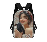 sinyumoney Winter Wonderland with Bunny Sac À Dos Scolaire Pour Enfants, Imprimé En 3D, Pour Garçons, Élèves Du Primaire Et Du Collège 17inch