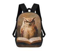 sinyumoney Wisdom in Glasses Owl Reading 17inch Sacs À Dos Scolaires Imprimés En 3D - Sacs À Dos Tendance Pour Garçons Du Primaire Et Du Collège
