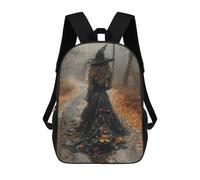 sinyumoney Witch in Black Dress with Hat Sac À Dos Scolaire Imprimé En 3D, Sac À Dos Tendance Pour Enfants, Sac À Dos Pour Garçons, Élèves Du Collège 17inch