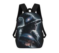 sinyumoney Witch with Galaxy Hat Sacs À Dos Scolaires Pour Enfants, Sac D'école Imprimé En 3D Pour Garçons, Élèves Du Primaire Et Du Collège 17inch