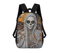 sinyumoney Witchy Portrait II - Gothic Skeleton Bride Sac À Dos Enfant, Cartable Imprimé En 3D Pour Garçons Et Adolescents 17inch