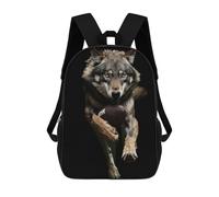 sinyumoney Wolf American Football Sacs À Dos Scolaires Pour Enfants, Sac D'école Imprimé En 3D Pour Garçons, Élèves Du Primaire Et Du Collège 17inch