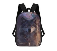 sinyumoney Wolf And Deer in Space Sac À Dos Scolaire Grand Format Résistant À L'eau Pour Ordinateur Portable - Idéal Pour Les Voyages, Le Travail Et Un Usage Quotidien 17inch