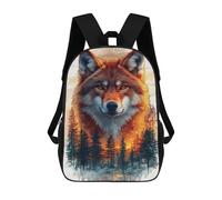 sinyumoney Wolf And Forest Digital Art Sac À Dos Scolaire, Professionnel Et Résistant Pour Ordinateur Portable, Idéal Pour Le Camping, Les Aventures En Plein Air Et Les Voyages Quotidiens 17inch