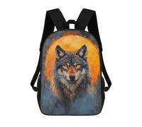 sinyumoney Wolf And Full Moon Sacs À Dos Scolaires Pour Enfants, Sac D'école Imprimé En 3D Pour Garçons, Élèves Du Primaire Et Du Collège 17inch