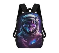 sinyumoney Wolf Astronaut Space Art Print Sacs À Dos Pour Enfants, Sac À Dos Scolaire Imprimé En 3D Pour Enfants, Sac À Dos De Voyage, Sac À Livres Pour Enfants 17inch Sac D'école