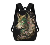 sinyumoney Wolf Cherry Blossoms Dark Sacs À Dos Imprimés En 3D 17inch Sac À Dos Scolaire Pour Enfants, Sac À Dos Décontracté Pour La Journée, Sac De Voyage Décontracté Pour Les Élèves Du Collège
