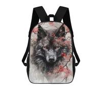sinyumoney Wolf Cherry Blossoms Sac À Dos Enfant, Cartable, Sac D'école, Motif Dessin Animé 3D, Sac Pour Ordinateur Portable, Pour Garçons Et Filles 17inch