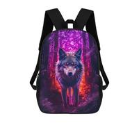 sinyumoney Wolf Dark Forest Sacs À Dos Tendance Imprimés En 3D 17inch Sac D'école Décontracté Pour Enfants, Garçons, Élèves Du Primaire Et Du Collège