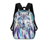 sinyumoney Wolf Dreamcatcher Wall Art Print Sacs À Dos Pour Enfants, Sac À Dos Scolaire Imprimé En 3D Pour Enfants, Sac À Dos De Voyage, Sac À Livres Pour Enfants 17inch Sac D'école