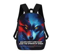 sinyumoney Wolf Fire Abstract Sac À Dos Scolaire Pour Filles Et Garçons, Avec Poche, Sac À Dos Tendance Pour Enfants 17inch