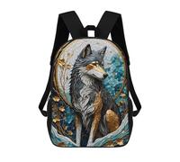 sinyumoney Wolf Gold Kintsugi Sac À Dos, Cartable Imprimé En 3D, Sac À Goûter, Sac À Dos De Voyage, Sac À Dos Entre Amis, Sac À Dos Scolaire Pour Filles Et Garçons 17inch
