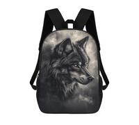 sinyumoney Wolf Head Art Print Sacs À Dos Pour Enfants 17inch Sac À Dos Scolaire, Sac D'école Imprimé En 3D Pour Garçons, Élèves Du Primaire Et Du Collège