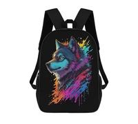 sinyumoney Wolf Head Graffiti Sac À Dos En Peluche À Motif Dessin Animé, Sac À Dos 3D Pour Enfants, Idée Cadeau D'anniversaire Pour Garçons Et Filles 17inch
