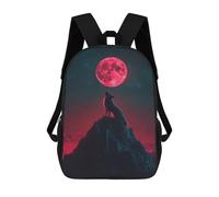 sinyumoney Wolf Howling at Blood Moon Sacs À Dos Pour Garçons, Cartables Imprimés En 3D, Sacs À Dos De Voyage Tendance Pour Garçons (primaire, Collège) 17inch