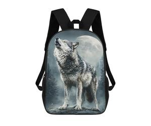 sinyumoney Wolf Howling at Moon-8 Sacs À Dos Pour Enfants, Sac À Dos Scolaire Imprimé En 3D Pour Enfants, Sac À Dos De Voyage, Sac À Livres Pour Enfants 17inch Sac D'école