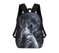 sinyumoney Wolf Howling at Moon Sac À Dos Enfant, Cartable, Sacs À Dos Scolaires Imprimés En 3D Pour Élèves Du Primaire Et Du Collège, Cadeau D'anniversaire Pour Adolescents 17inch