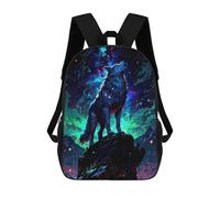 sinyumoney Wolf Howling at Starry Night Sky Sac À Dos Scolaire Pour Adolescents, Imprimé En 3D, Ajustable, À Poches Tendance, Pour Enfants, Garçons, Filles, Étudiants Et Adolescents 17inch