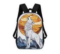 sinyumoney Wolf Howling at The Moon Sac À Dos Scolaire Imprimé En 3D Pour Enfants, Sac À Dos Garçon/fille, Sac De Voyage Pour Enfants 17inch