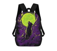 sinyumoney Wolf Howling at The Moon Sac À Dos Scolaire Imprimé En 3D Pour Garçons Et Filles, Sac À Dos Pour Enfants, Sac De Voyage 17inch