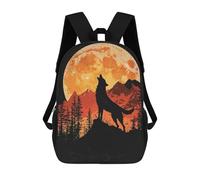 sinyumoney Wolf Howling at The Moon Sacs À Dos Scolaires Pour Enfants, Sac D'école Imprimé En 3D Pour Garçons, Élèves Du Primaire Et Du Collège 17inch