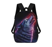 sinyumoney Wolf Howling at The Stars Sac À Dos Scolaire Imprimé En 3D Pour Enfants, Sac À Dos Garçon/fille, Sac De Voyage Pour Enfants 17inch