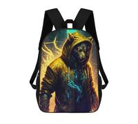 sinyumoney Wolf in Hoodie Digital Art Sac À Dos Scolaire Imprimé En 3D, Sac À Dos Tendance Pour Enfants, Sac À Dos Pour Garçons, Élèves Du Collège 17inch