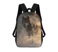 sinyumoney Wolf in Snow with Fire Effect Sacs À Dos 17 Pouces Pour Enfants, Sacs D'école Imprimés En 3D Pour Élèves Du Primaire Et Du Collège, Garçons Et Filles