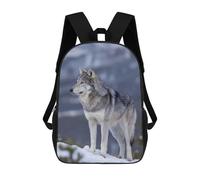 sinyumoney Wolf in Snowy Landscape Sacs À Dos Pour Enfants, Cartables 3D Personnalisés Pour Garçons Et Filles, Grands Sacs À Dos Scolaires Décontractés 17inch