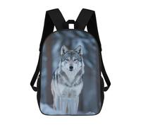 sinyumoney Wolf in Winter Forest Sacs À Dos Pour Enfants, Cartables Imprimés En 3D, Sacs À Dos Pour Élèves Du Primaire Et Du Collège, Garçons Et Filles 17inch