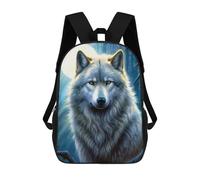 sinyumoney Wolf Moonlit Forest Sac À Dos Scolaire Enfant Tendance Et Décontracté, Sac À Dos Imprimé En 3D Pour Garçon, Grand Sac À Dos 17inch