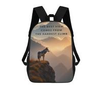 sinyumoney Wolf on Mountain Motivation Inspiration Sac À Dos Scolaire Pour Enfants Imprimé En 3D, Idéal Pour Les Voyages Et Les Lectures, Pour Les Garçons Et Les Élèves Du Primaire 17inch