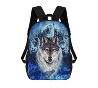 sinyumoney Wolf Pack Moonlit Majesty Sac À Dos Enfant, Sac D'école, Sac À Dos Imprimé 3D Avec Motif De Dessin Animé, Grande Capacité, Pour Garçons Et Filles 17inch